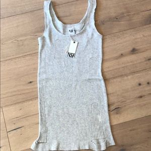 Gray tank shredded knit XS NSF